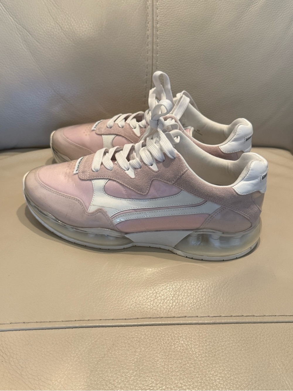 Alexander Wang Pink and White Lace-Up Women's Sneakers